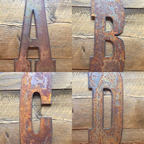 rusty metal letter box|metal alphabet letters for wall.